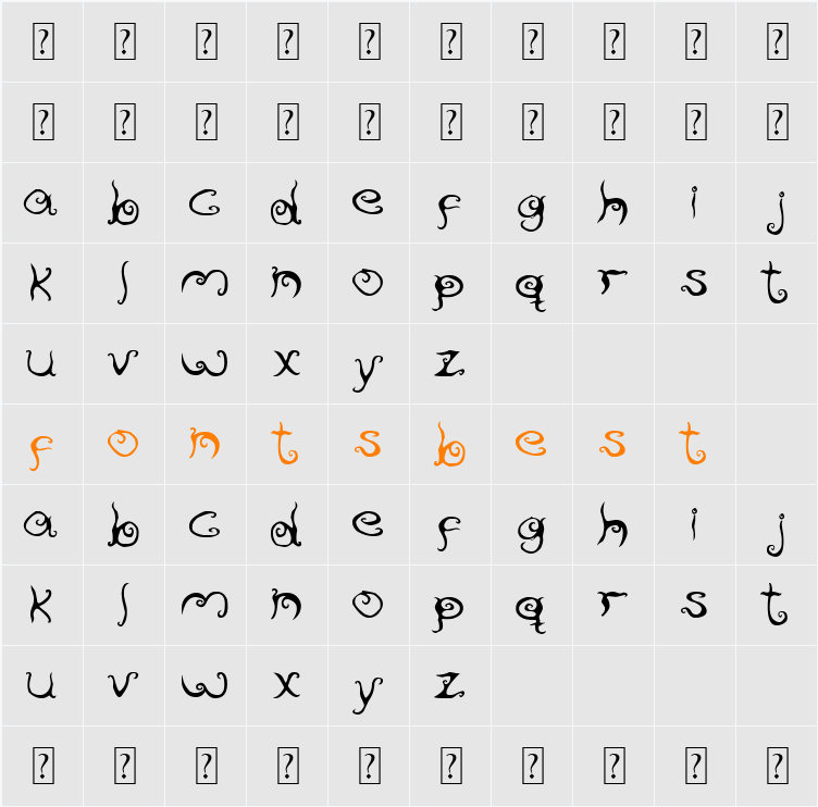 ReservoirInk Character Map
