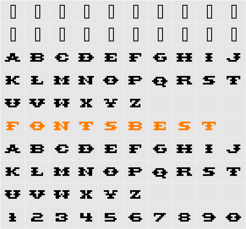 PonyWood Bold Character Map
