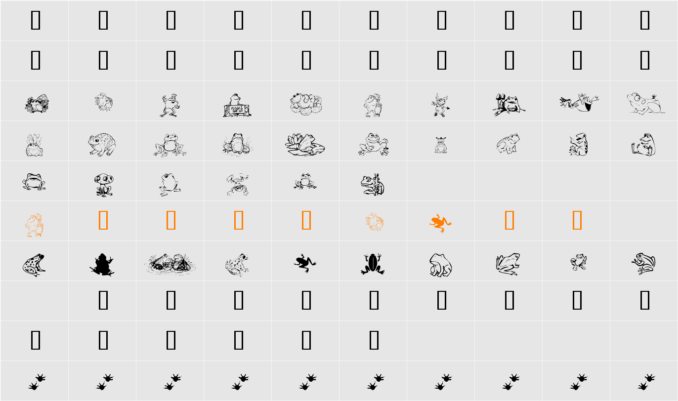 KR Frogs for Jennifer Character Map