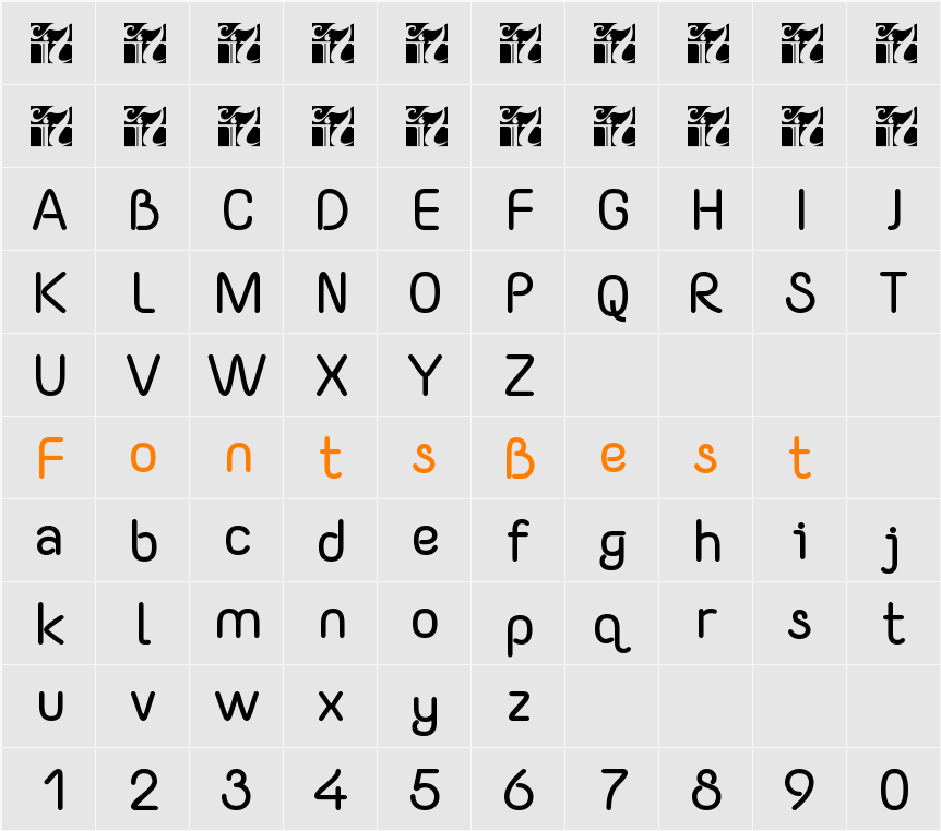 Yaahowu Bold Character Map