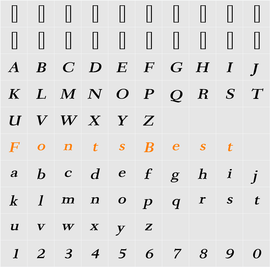 Transit Wide Character Map