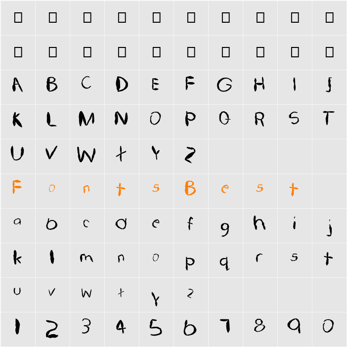 FZ HAND 22 MANGLED Character Map