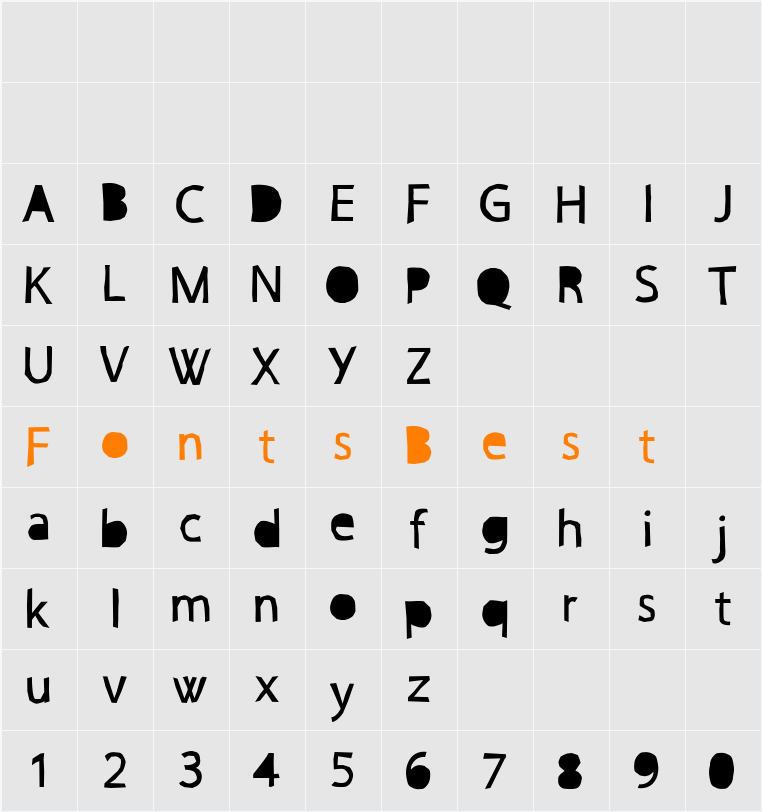 PAPERCUTCRE Character Map