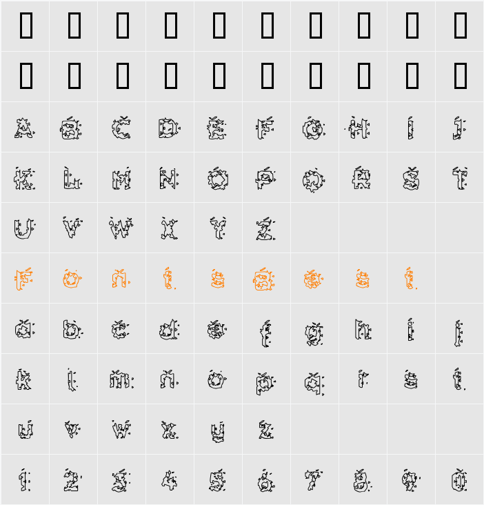 Hammeroid Hollow Character Map