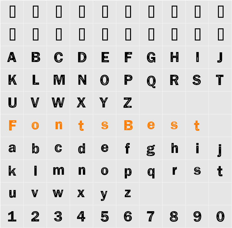 Funky33 Character Map