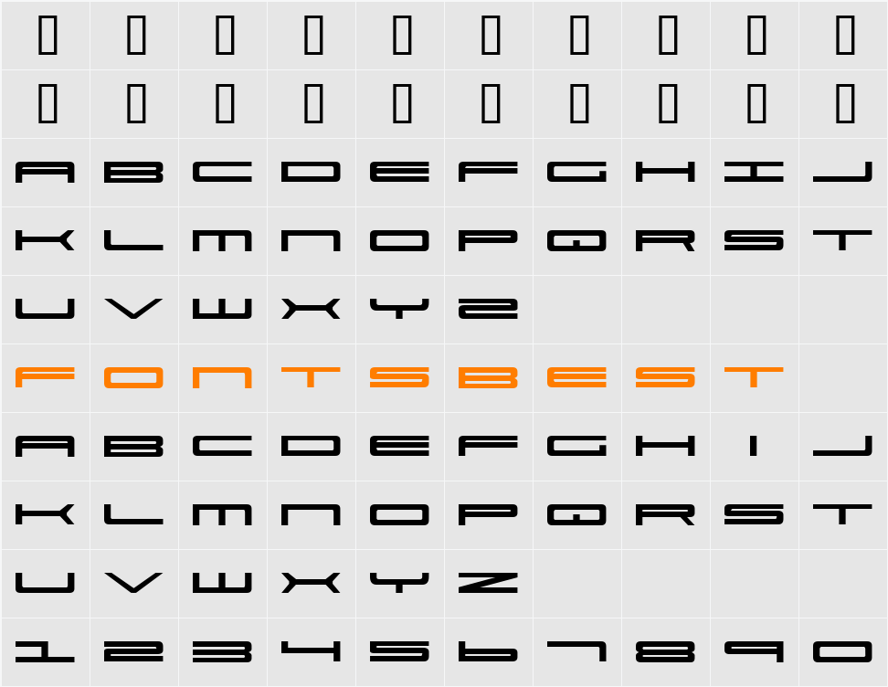 Ultra 911 Character Map