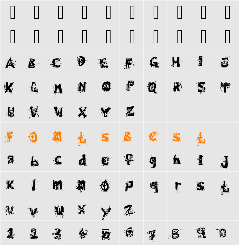 3代呼吸英文-大爆破 Character Map