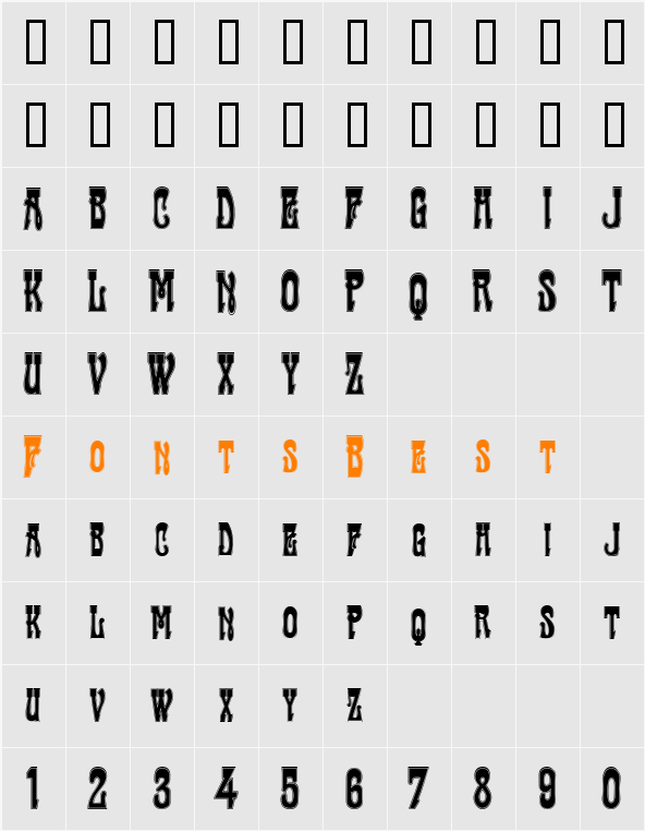 Traktir-Modern Contour Character Map