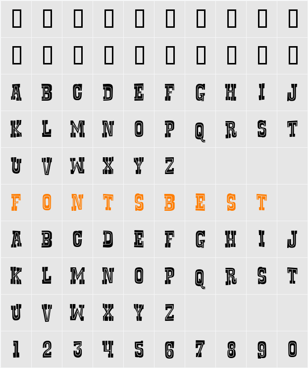 Rustler Fancy Character Map