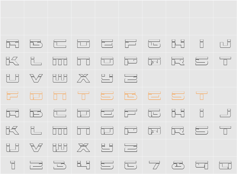 Vorpal Outline Character Map