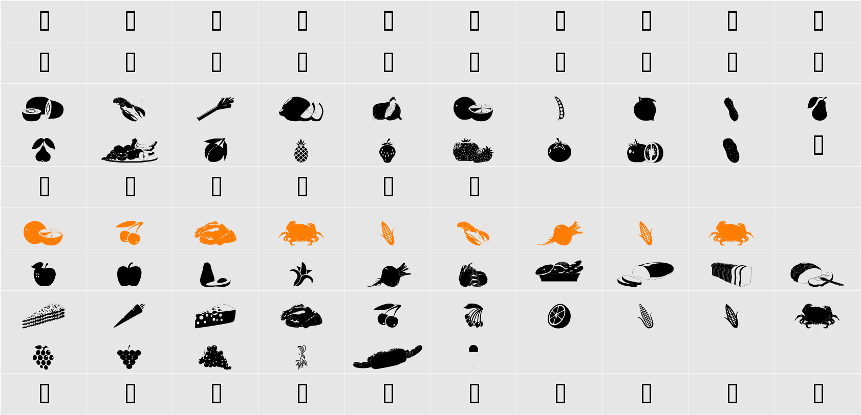 wmfood1 Character Map