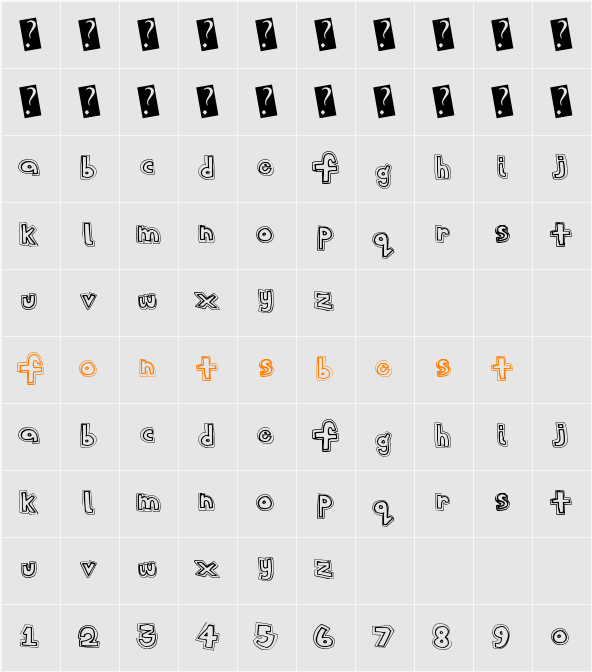SansCollege Character Map