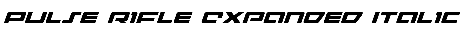 Pulse Rifle Expanded Italic Font Image