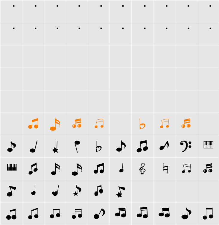 purimomusic Character Map