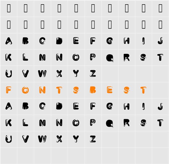 RoundedBrush Character Map