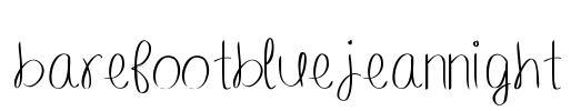 barefootbluejeannight Font Image