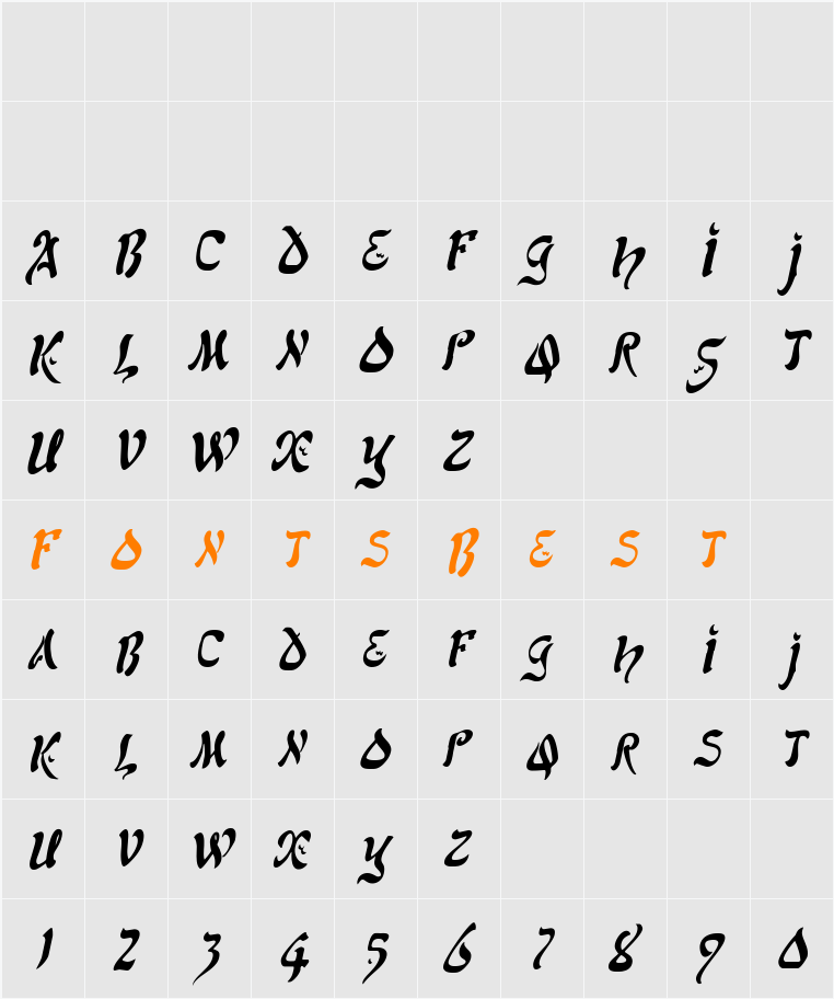 SolomonCondensed Character Map