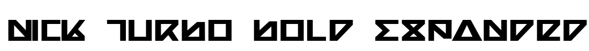 Nick Turbo Bold Expanded Font Image