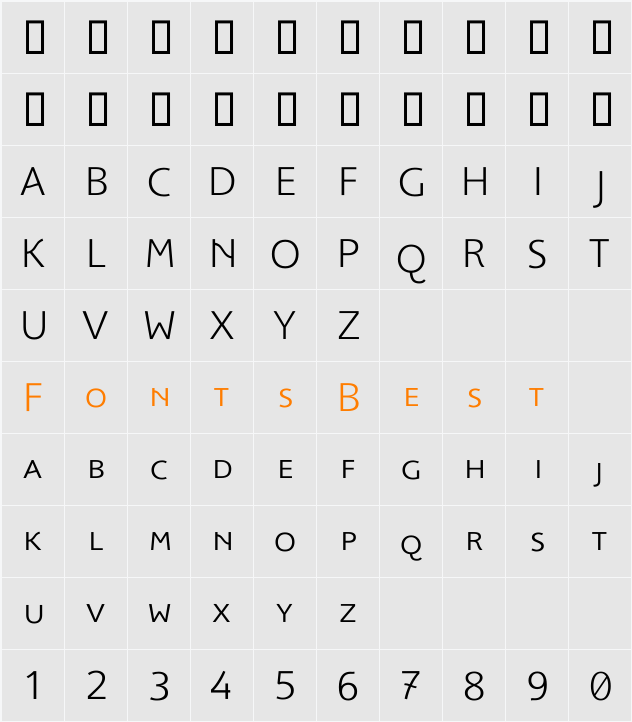 FoxSmallCapsLight Character Map