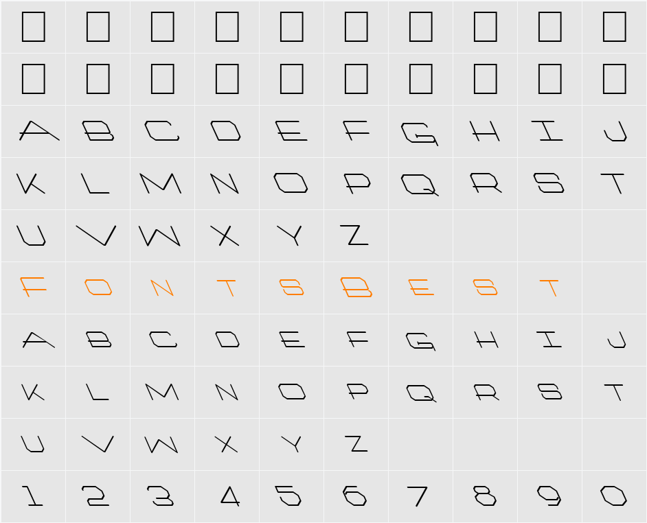 FZ JAZZY 27 LEFTY Character Map