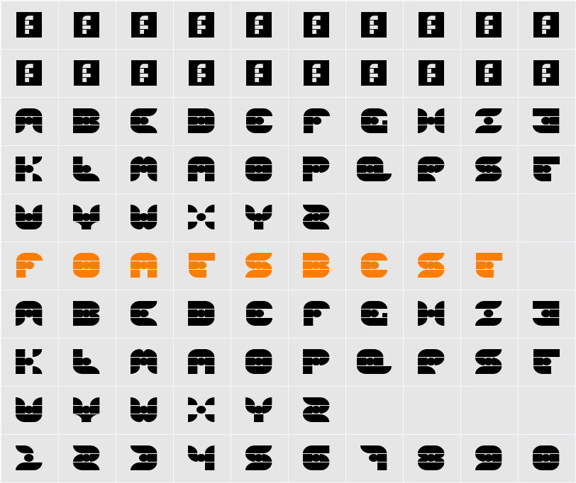 Gridder Bold Character Map