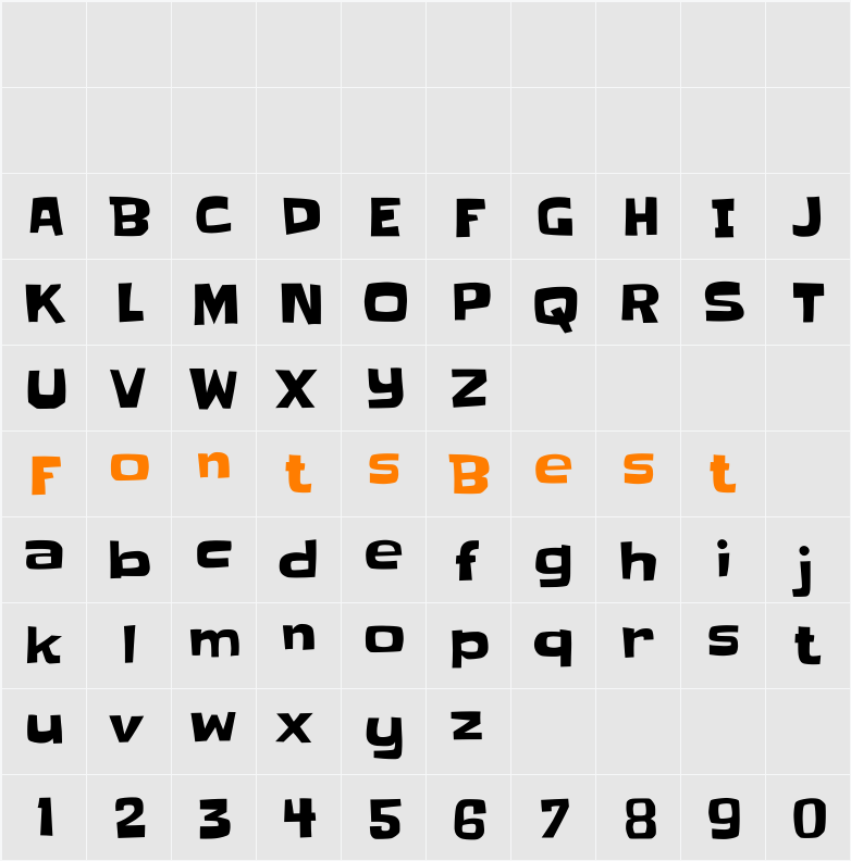 Slackey Character Map