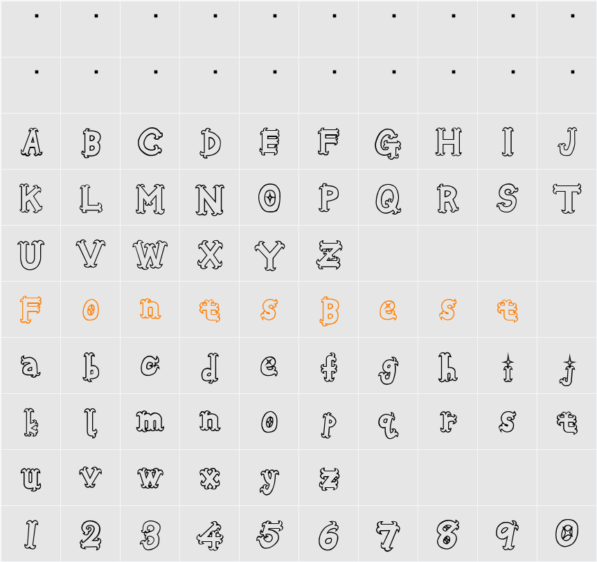 Oshare Honenuki Character Map