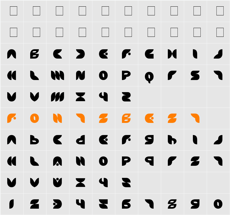 Puff Angel Character Map