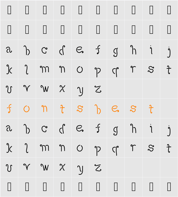 amaretto Character Map