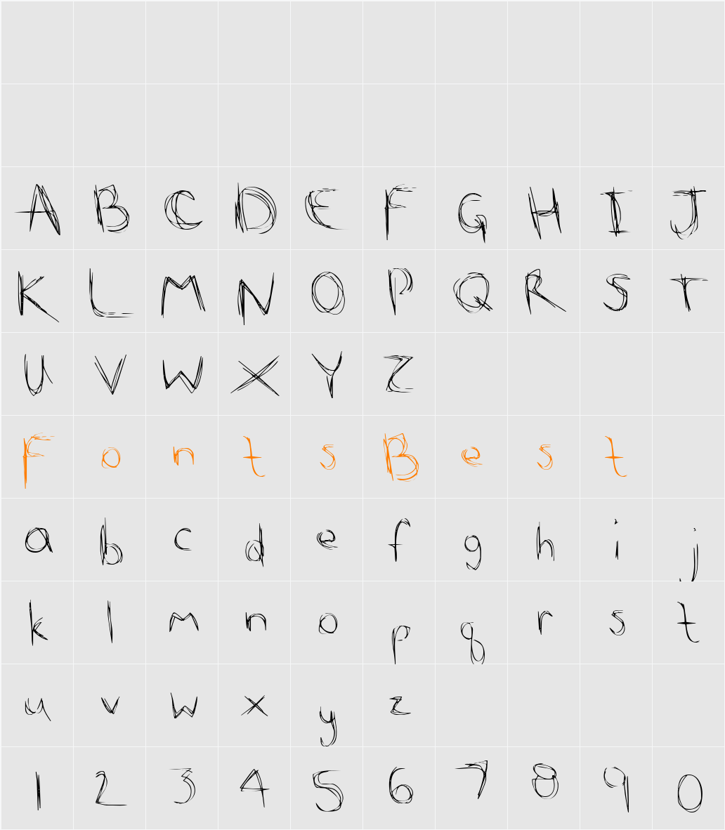 scribble scratch Character Map