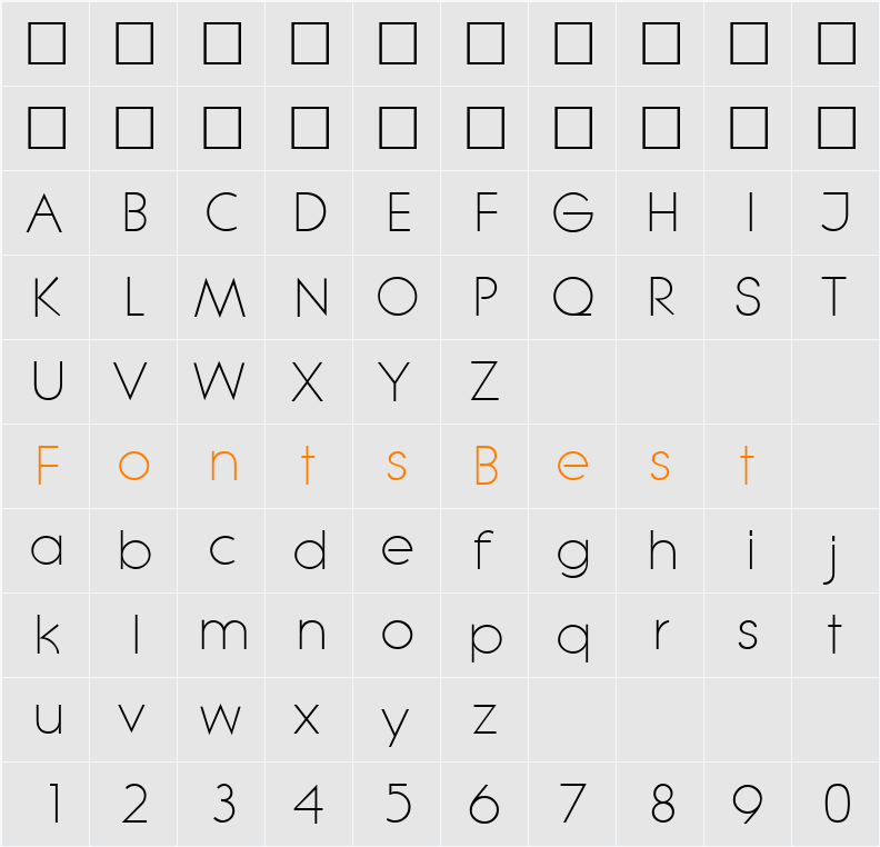 LitheLight Character Map