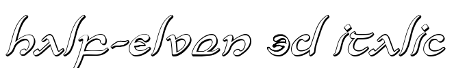 Half-Elven 3D Italic Font Image