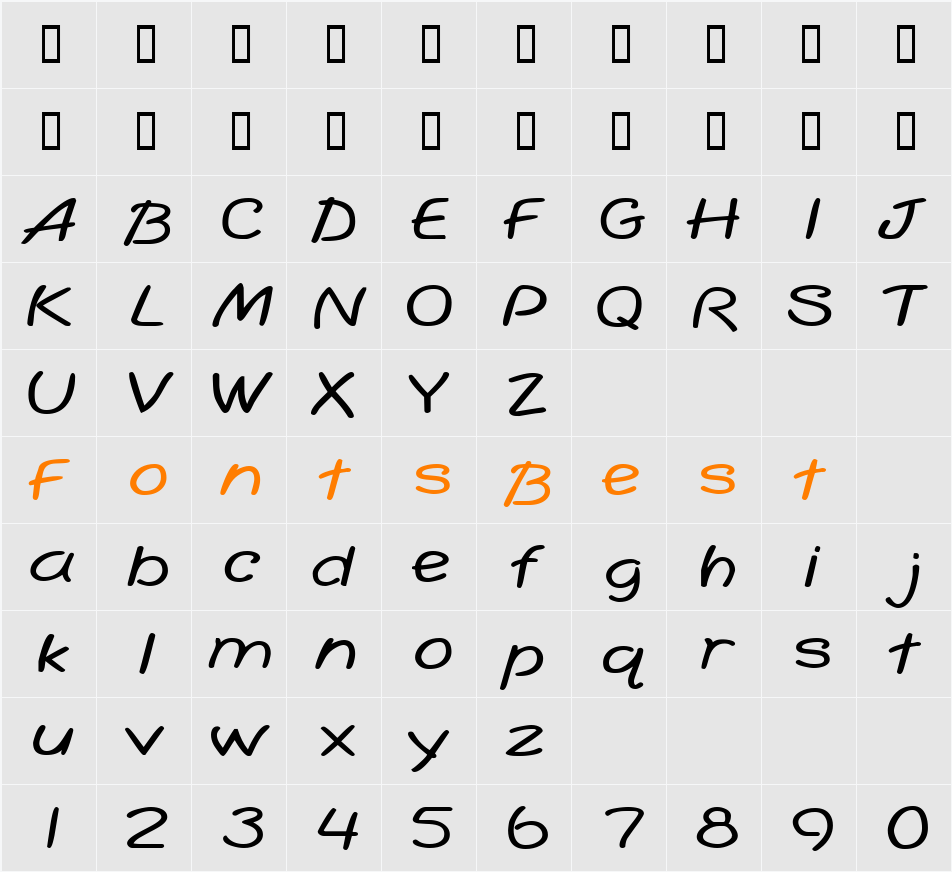 SimplicityExtended Character Map