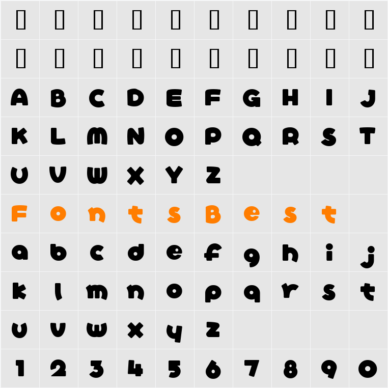 mitsubatoALround Character Map