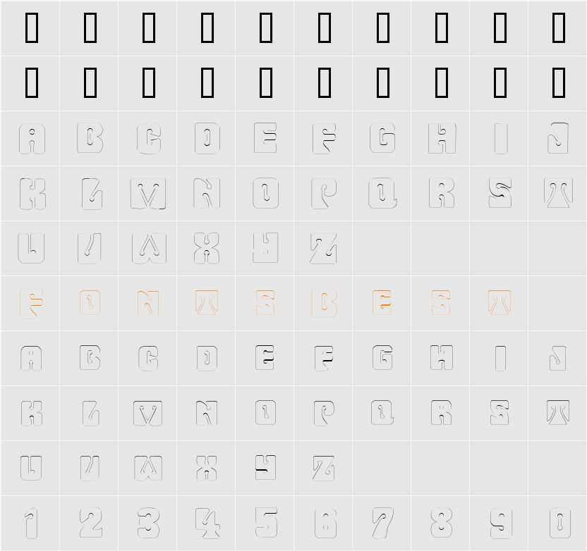 WavyOrnamentalOutline Character Map