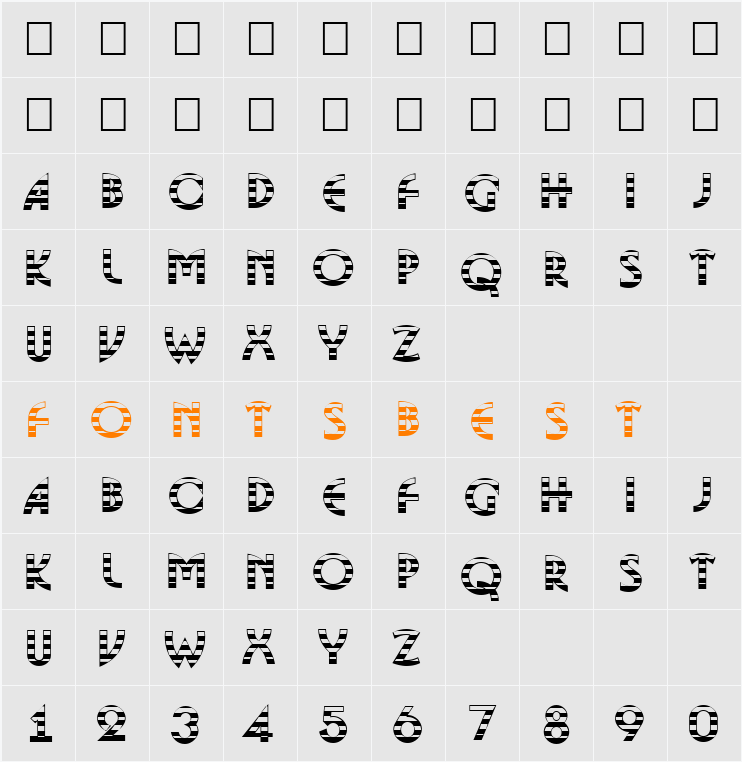 a_BosaNovaGdStr Character Map