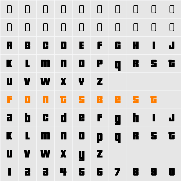 Pricedown Bl Character Map