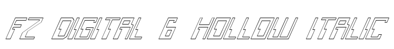 FZ DIGITAL 6 HOLLOW ITALIC Font Image