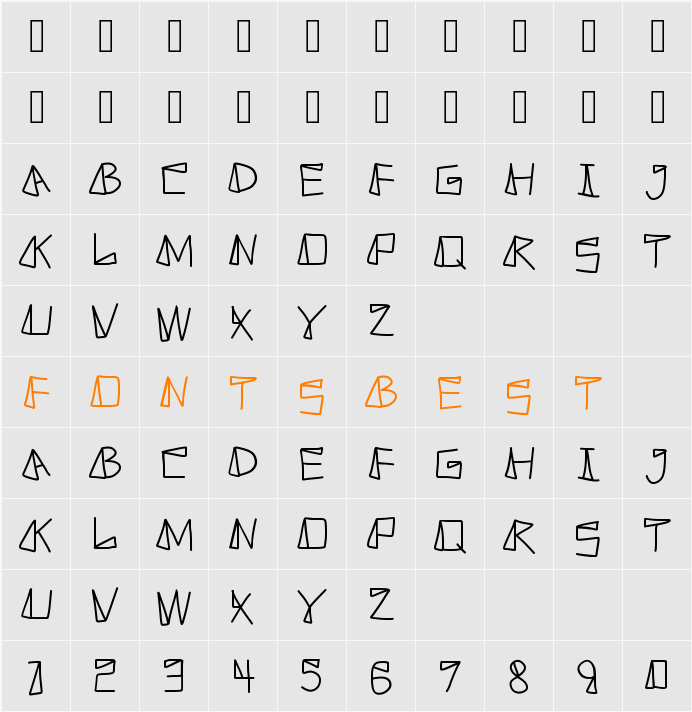 MONETO Character Map