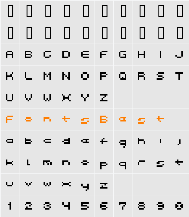 Spacebit Character Map