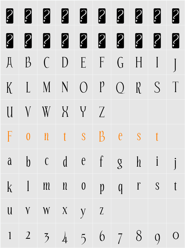 Echelon Character Map