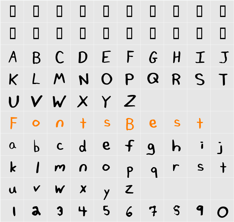 Tawattype II Character Map