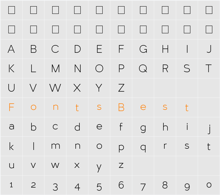 Larke Character Map