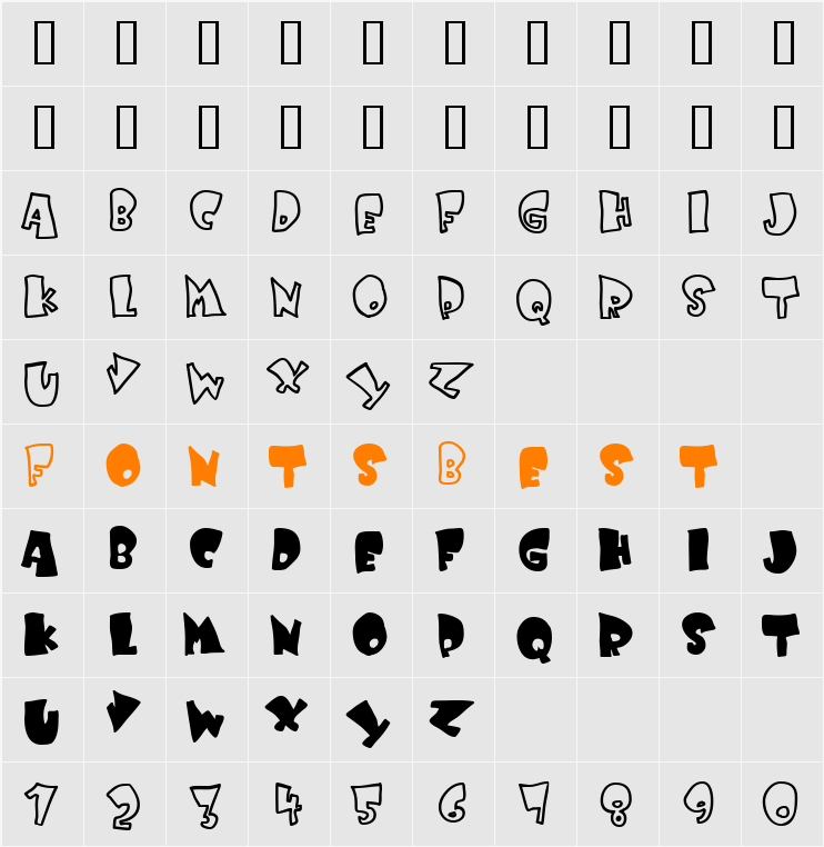 Kruffy Character Map