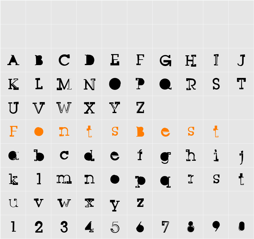 SqSerifTwo Character Map