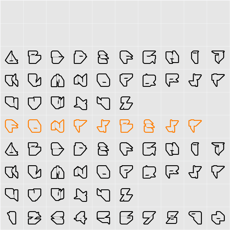 Ikos Dub Outline Character Map