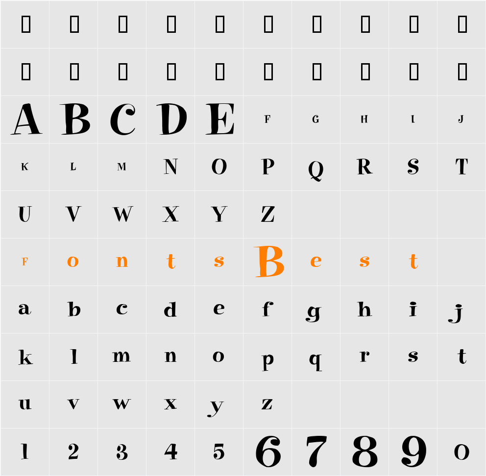 Pixie Character Map