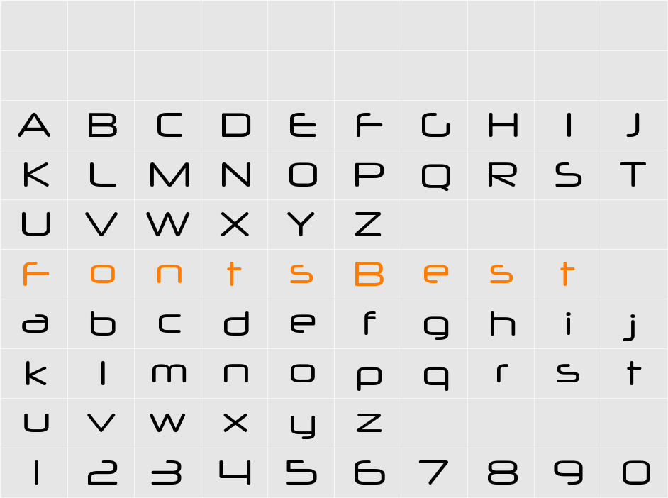 Neuropol X Character Map