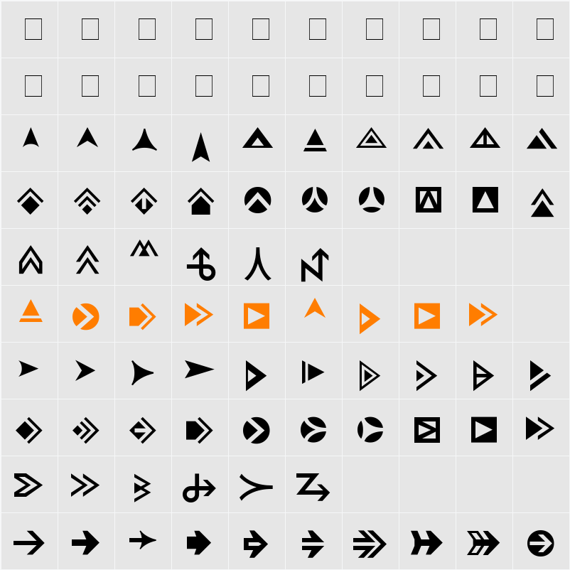 Pointers Character Map