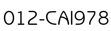 012-CAI978 Font Image